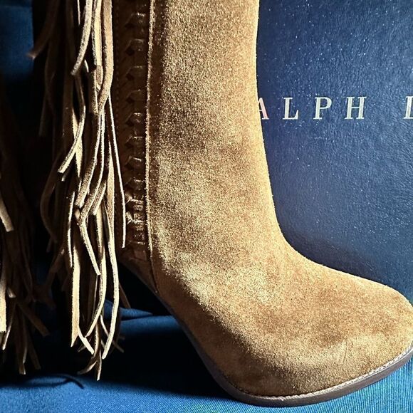 Ralph Lauren 2016 Runway Collection Noette Snuff Calf Suede Fringe Boot 6B NIB - Picture 2 of 16